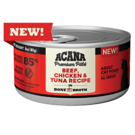 ACANA Premium Pâté, Beef, Chicken & Tuna Recipe 3-oz can