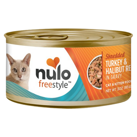 Nulo FreeStyle Shredded Turkey & Halibut Wet Cat Food 3-oz