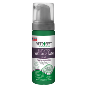 Vet's Best Flea & Tick Waterless Bath Foam for Cats Plant-Based Formula