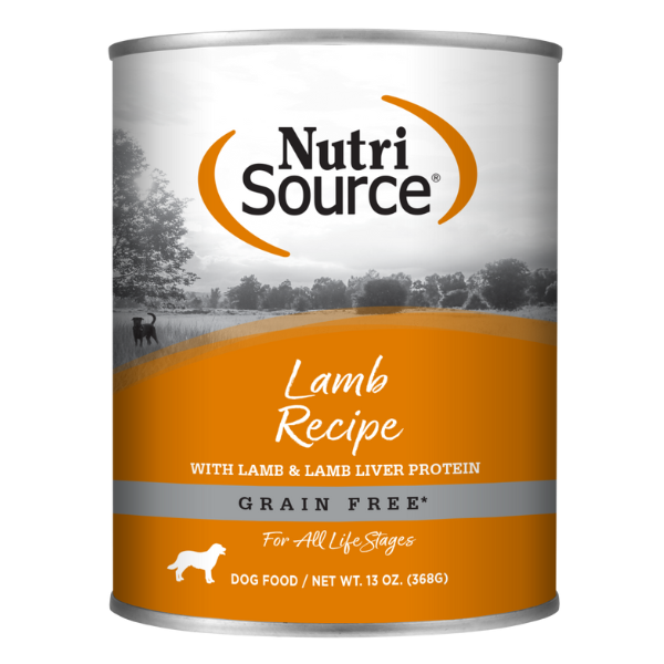 NutriSource Grain-Free Lamb Formula Wet Dog Food 13-oz