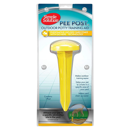 Simple Solution Pee Post Outdoor Potty Training Aid | Pheromone-Infused Yard Stake with GO HERE™ Technology | 13 Inch Stake