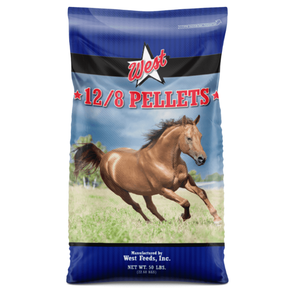 West Feeds 12/8 Horse Pellets. 50-lb bag.