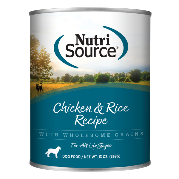 NutriSource Chicken & Rice Formula Wet Dog Food 13-oz