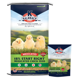 Kalmbach 18% Start Right® Chick Feed (Medicated) 50-lb bag