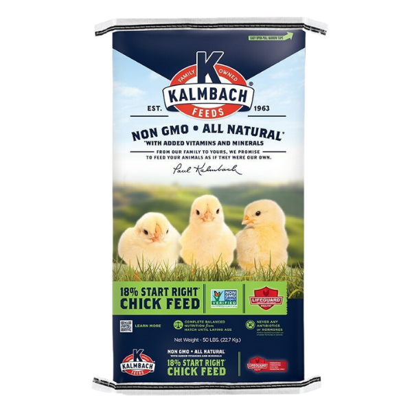 Kalmbach 18% Start Right Chick Feed Non-GMO Medicated 50-lb