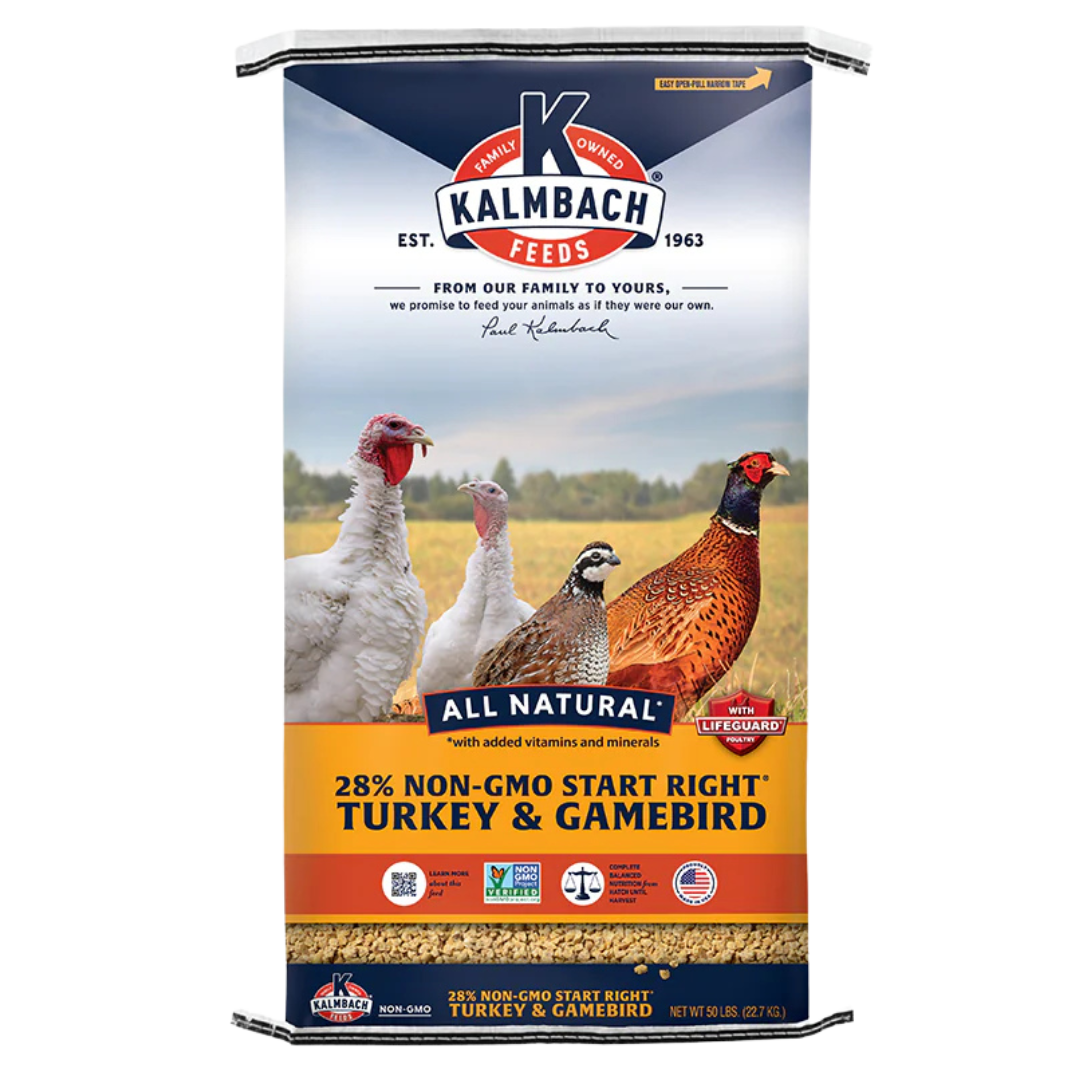 Kalmbach 28% Non-GMO Start Right™ Turkey & Gamebird 50-lb bag