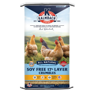 Kalmbach 17% Soy-Free All Natural Layer Crumble. 50-lb bag