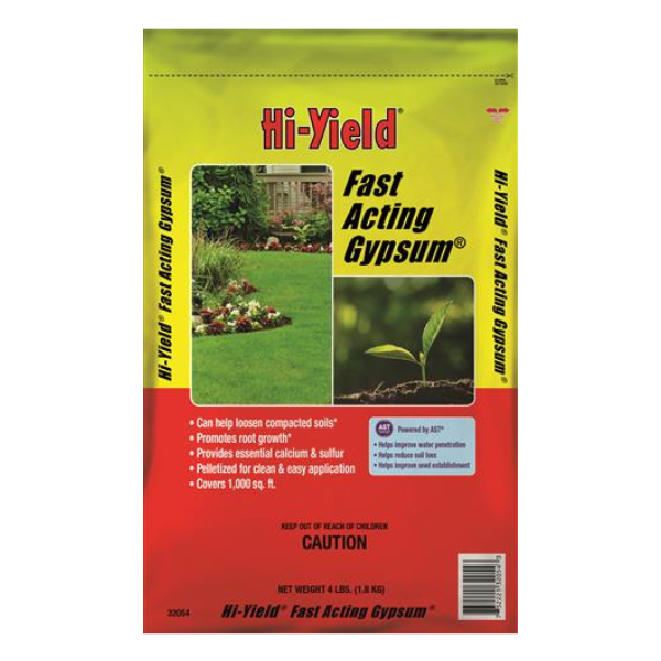 Hi-Yield Fast Acting Pelleted Gypsum. 4-lb bag.
