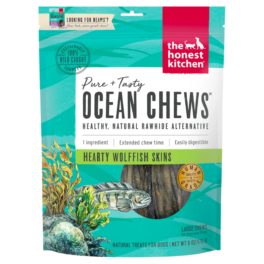 the honest kitchen ocean chews wolffish skins large chew