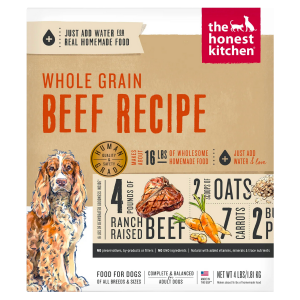 the honest kitchen whole grain beef recipe dehydrated dog food