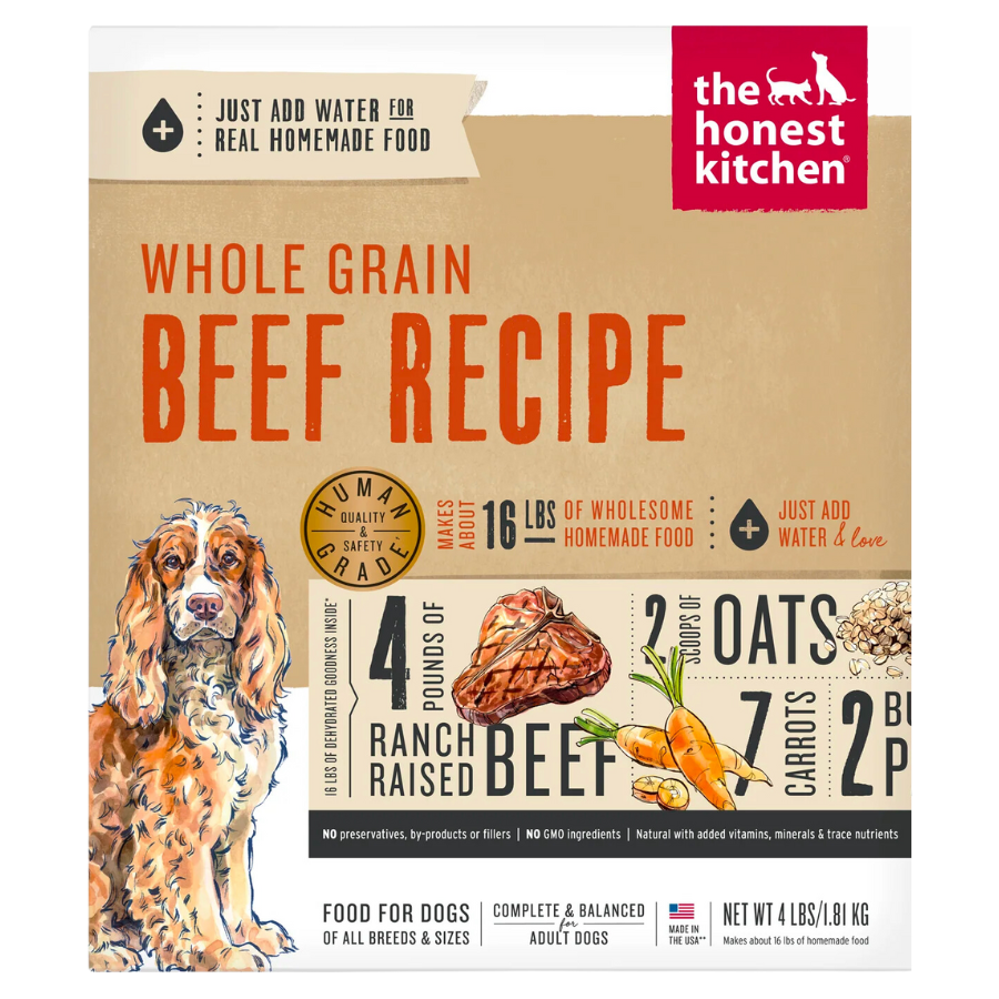 the honest kitchen whole grain beef recipe dehydrated dog food