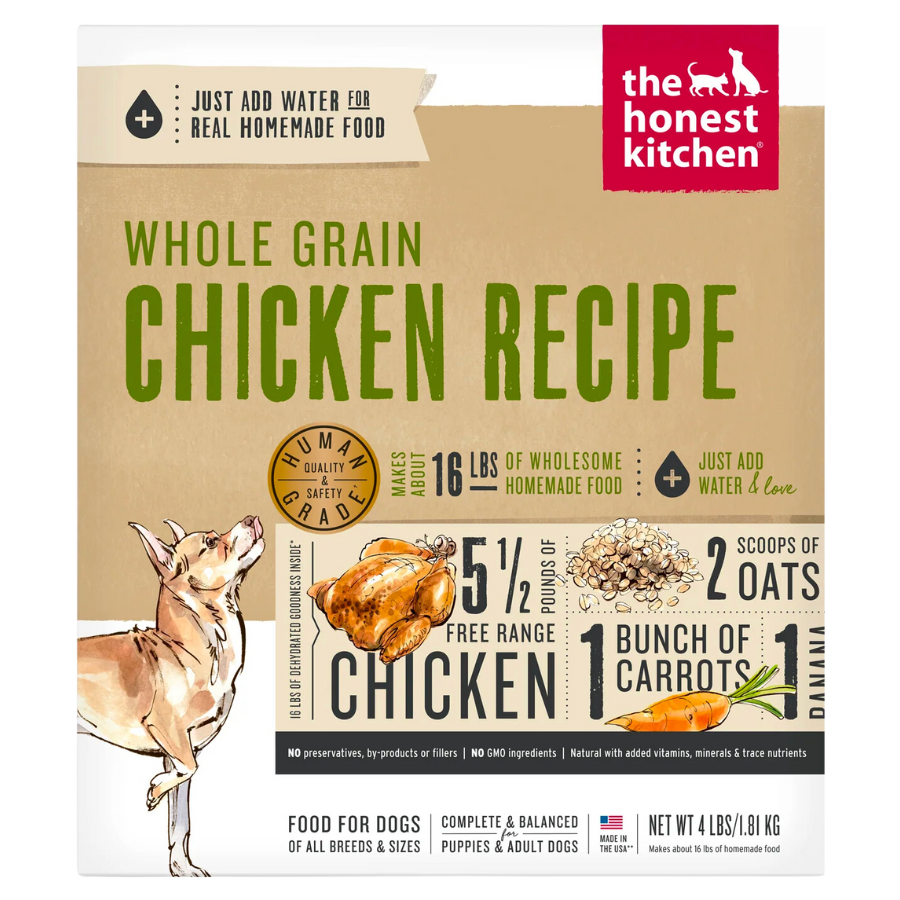 the honest kitchen whole grain chicken recipe dehydrated dog food