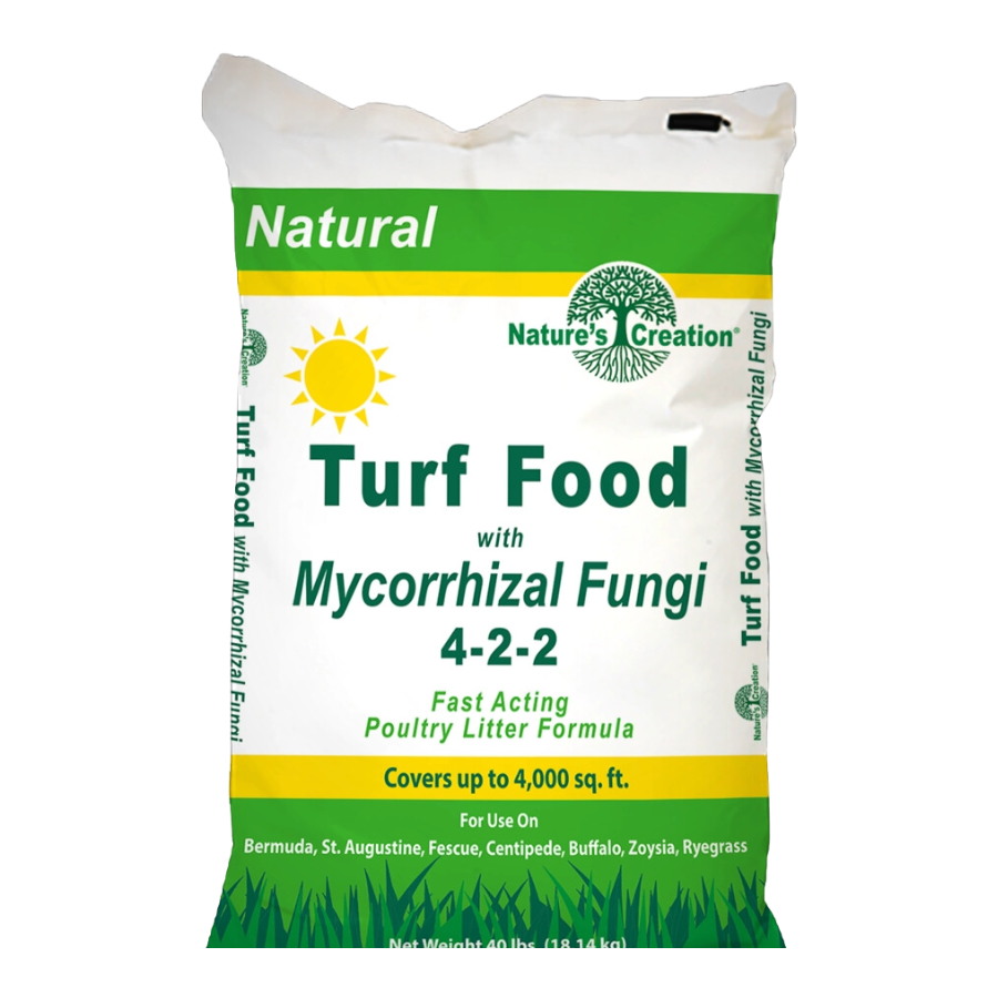 Nature's Creation Turf Food 4-2-2 with Mycorrhizal Fungi 40 Pound Bag