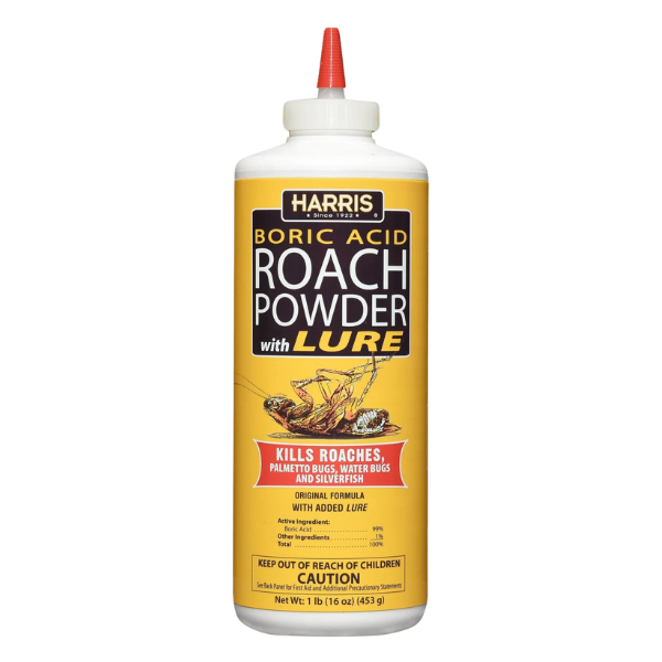 Harris Boric Acid Roach Powder with Lure 16-oz bottle