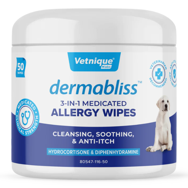 Dermabliss Medicated 3-in-1 Allergy Wipes 50ct