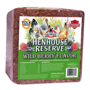 Wild Berry Henhouse Reserve® Block. Brown compressed block with green label.