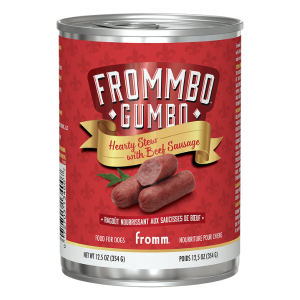 Frommbo Gumbo Hearty Stew with Beef Sausage 12.5-oz can.