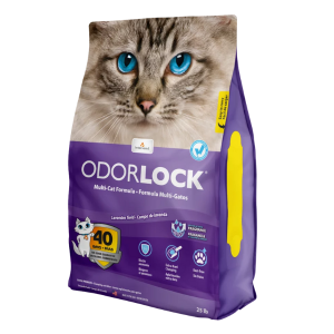 OdorLock® Ultra premium clay litter with lavender field scent. 25-lb purple litter bag