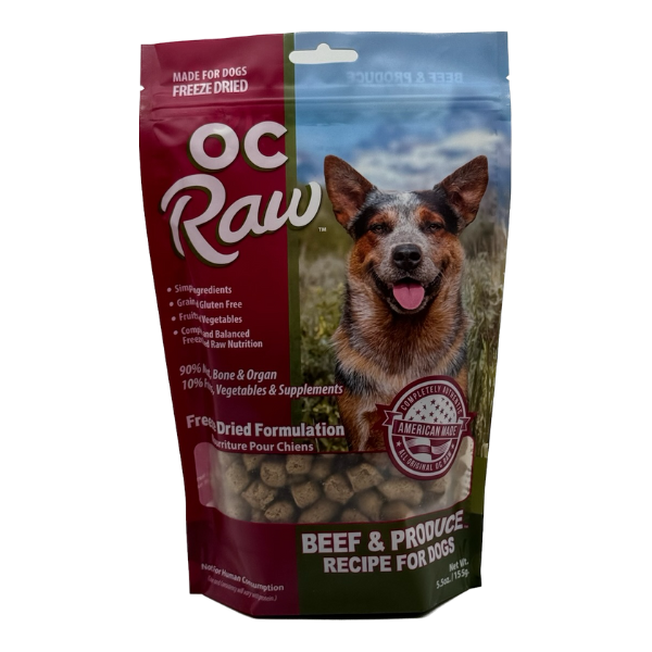 OC Raw Beef & Produce - 5.5 Oz Freeze Dried Meaty Rox