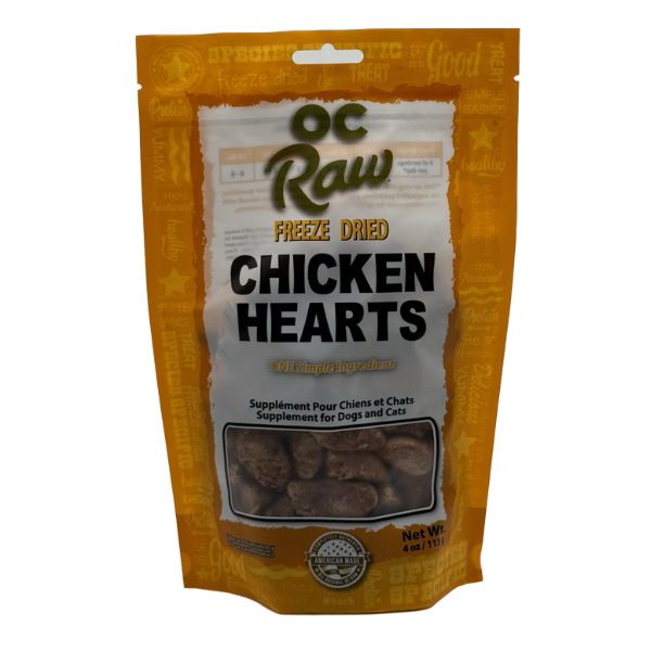 OC Raw Chicken Hearts – 4 oz Freeze Dried