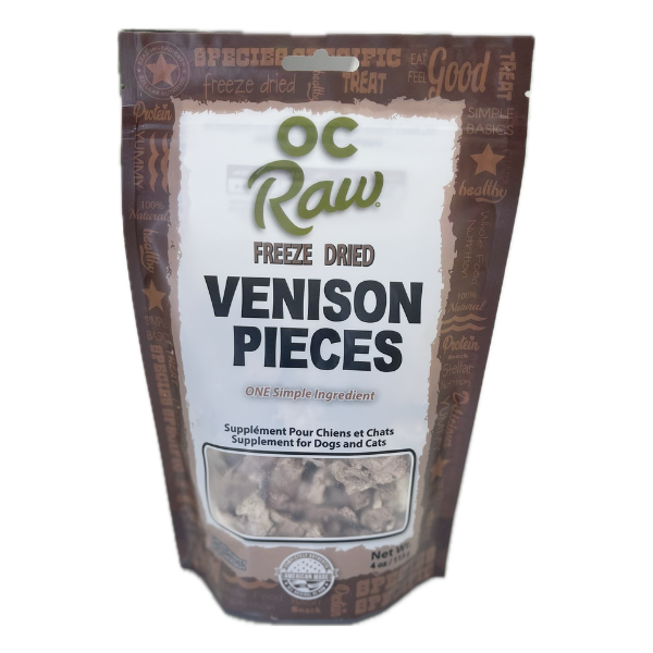 OC Raw Venison Pieces – 4 oz Freeze Dried