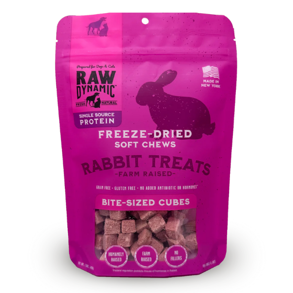 Raw Dynamic Freeze-Dried Raw Rabbit Treats for Cats and Dogs