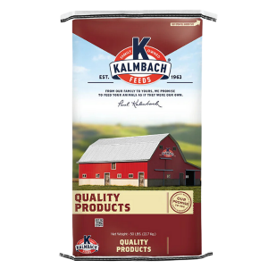 Kalmbach 20% Ostrich & Emu Pellet. Red feed bag.