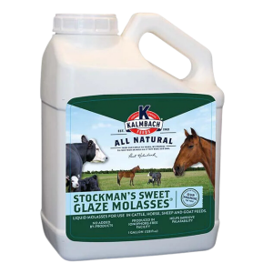 Stockman's Sweet Glaze Molasses in white plastic jug with handle.