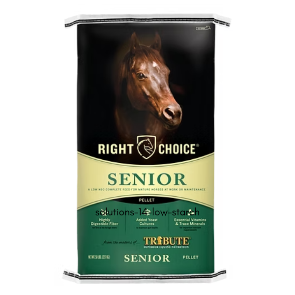 Right Choice Senior Pellet Horse Feed. 50-lb bag.