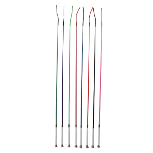 39″ White Handle Whip w/Chrome Ball Tip