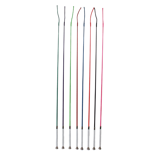39″ White Handle Whip w/Chrome Ball Tip