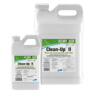 Clean-Up™ II Pour-On Insecticide with IGR. Available in gallon and half gallon size.