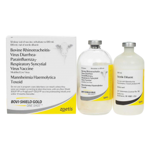 Bovi-Shield Gold One Shot Cattle Vaccine. Available in 5, 10, and 50 dose.