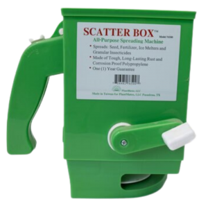 Plantmates All Purpose Scatterbox Handheld. Green spreader.