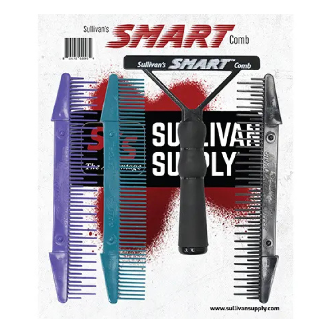 Sullivan’s Smart Comb Pack. Smart Comb Pack Contains: Black Handle, Teal Stimulator, Black Fluffer and Purple Fluffer.
