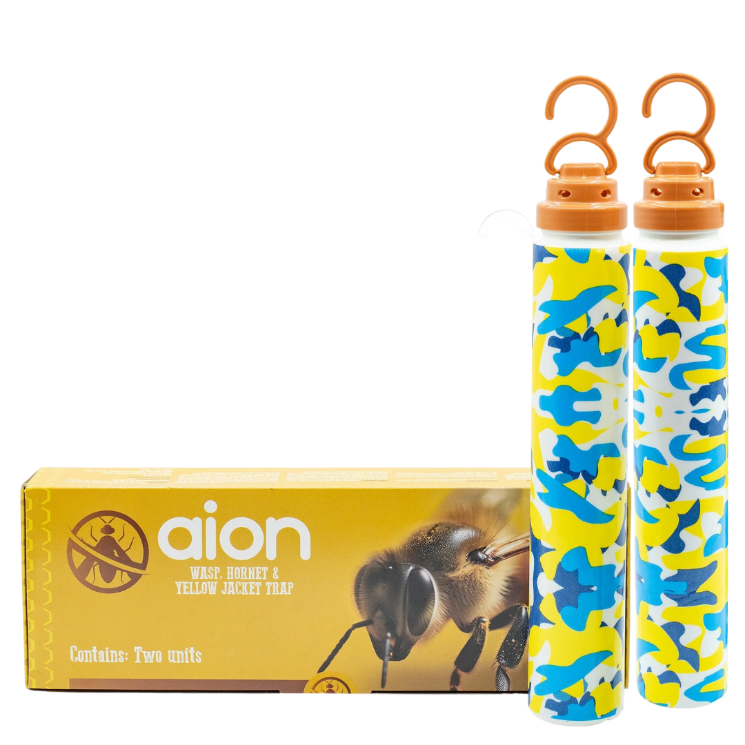 Aion Wasp Trap, product box and two gold tubes.