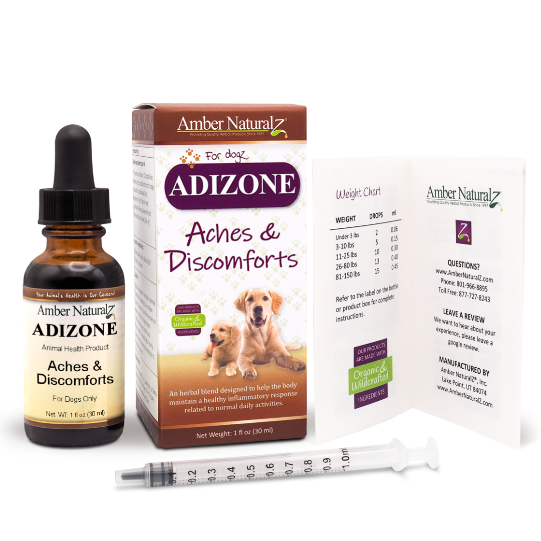 ADIZONE® For Dogs. Helps with Aches & Discomfort® Since 2007