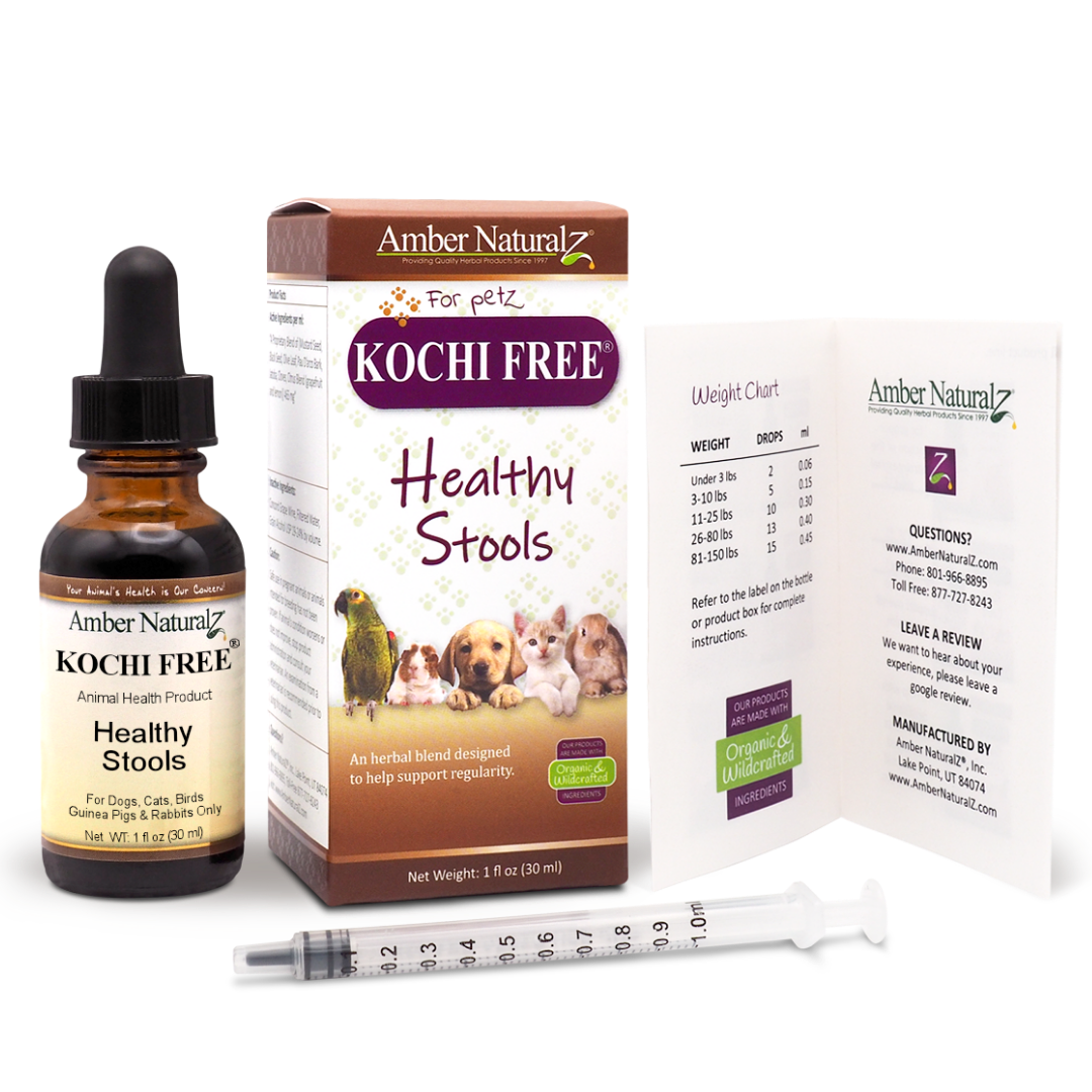 Amber NaturalZ® Kochi Free product box, dropper syringe and instructions..