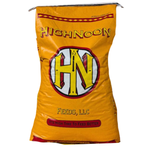 HighNoon Feeds Show Lamb Extreme 50-lb orange feed bag.