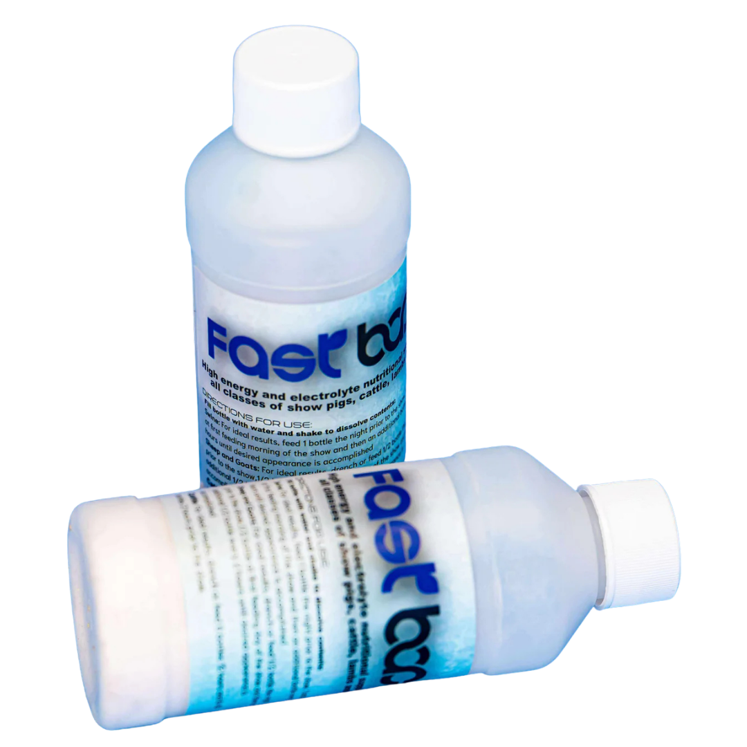 Fast Back show supplement in white bottles.