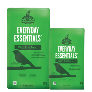 Kalmbach Everyday Essentials Wild Bird Food. 20-lb and 40-lb shown.