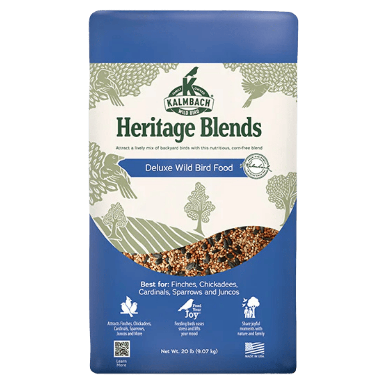 Heritage Blends Deluxe Wild Bird. Blue 20-lb bag.