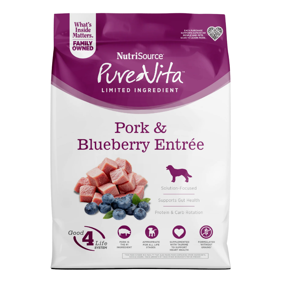 Nutrisource PureVita Pork & Blueberry Entrée